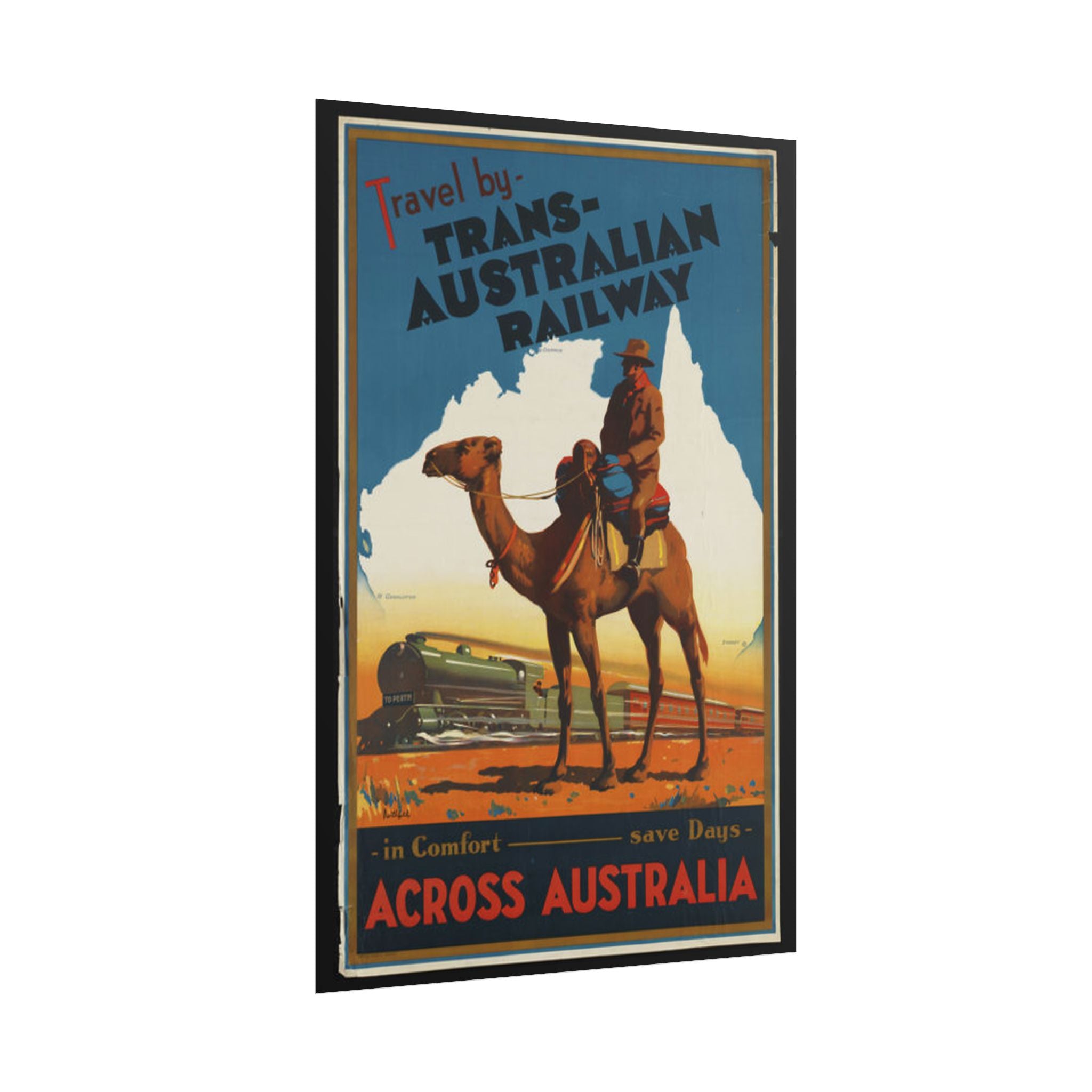 Trans-Australian Railway Vintage Poster