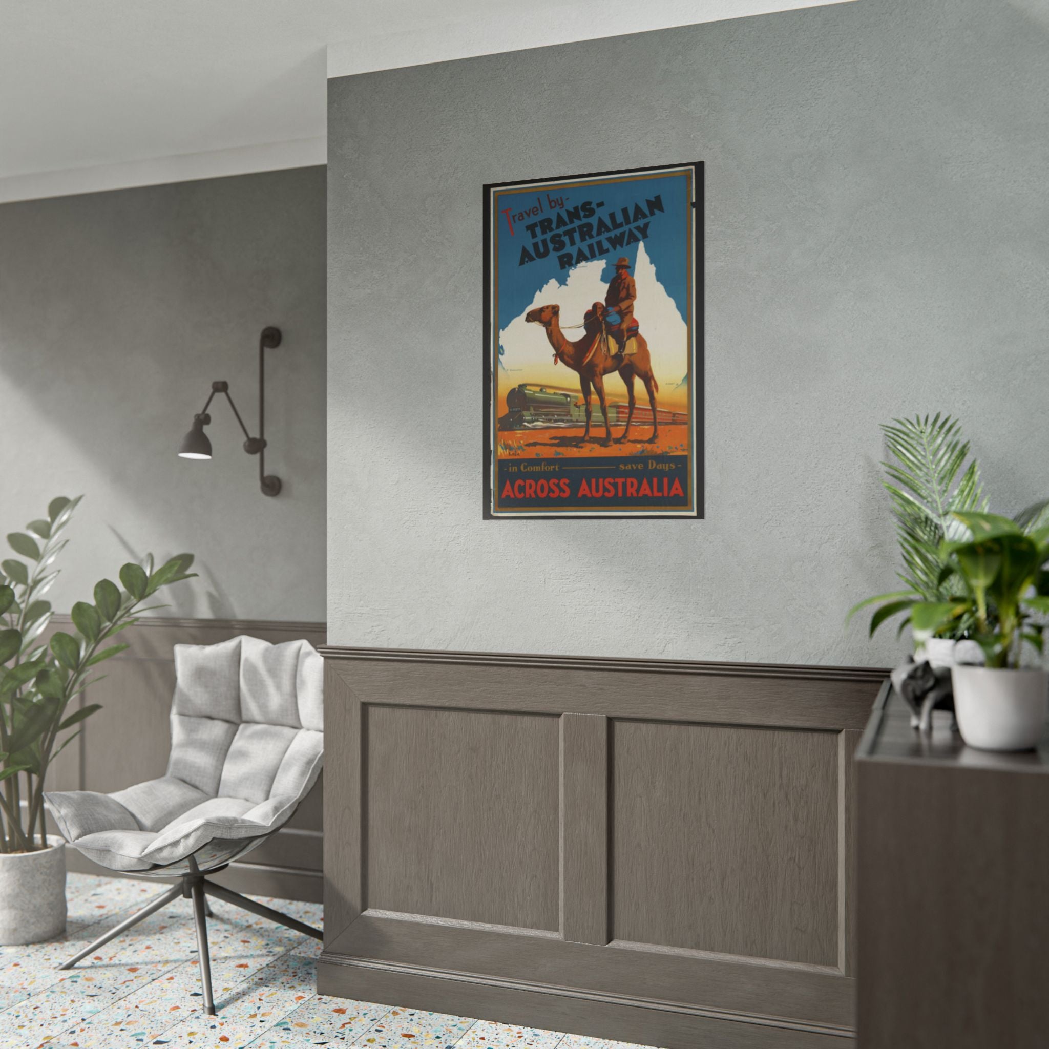 Trans-Australian Railway Vintage Poster
