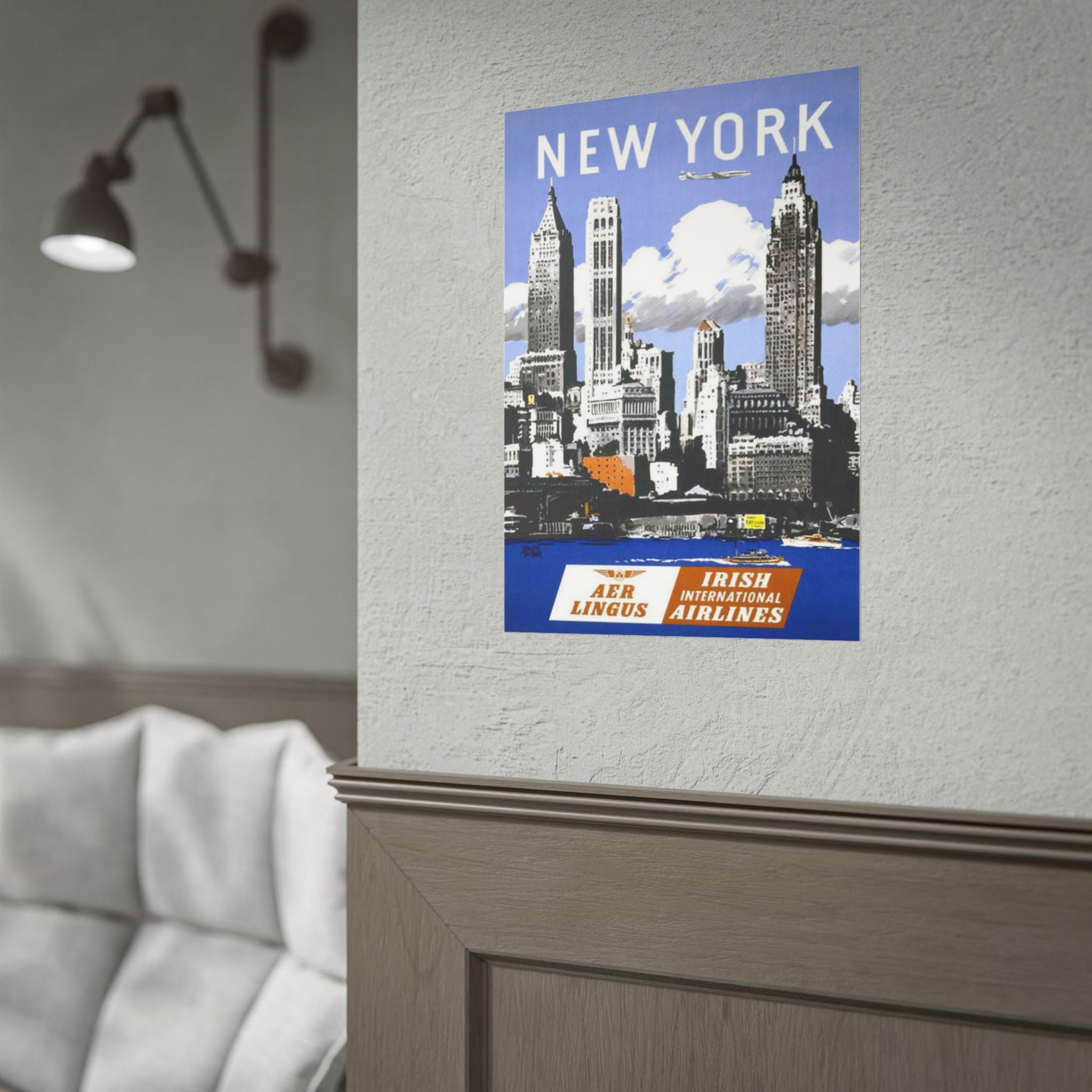 New York Vintage Aer Lingus Travel Poster