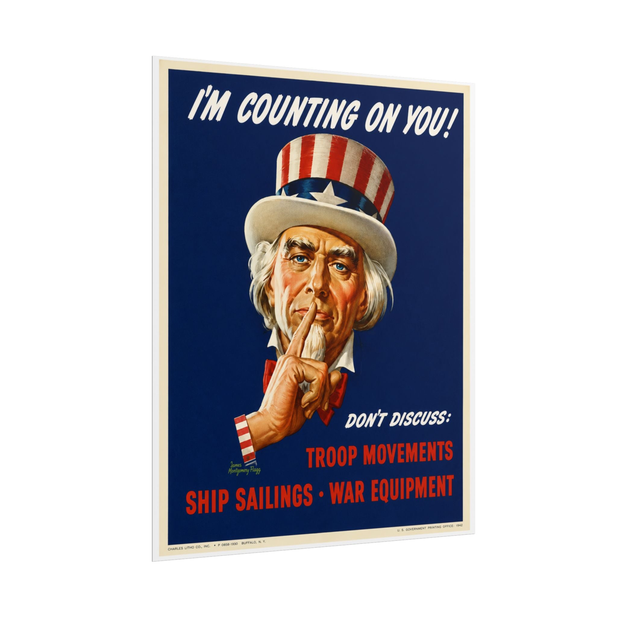 1943 Uncle Sam WWII Recruitment Poster