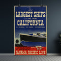 Vintage Panama Pacific Line 1928 California Ship Poster