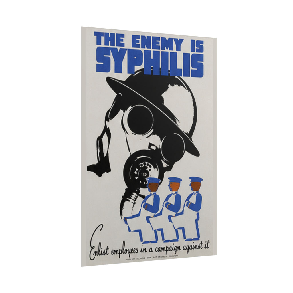 The Enemy is Syphilis Vintage 1930s WPA Public Health Poster