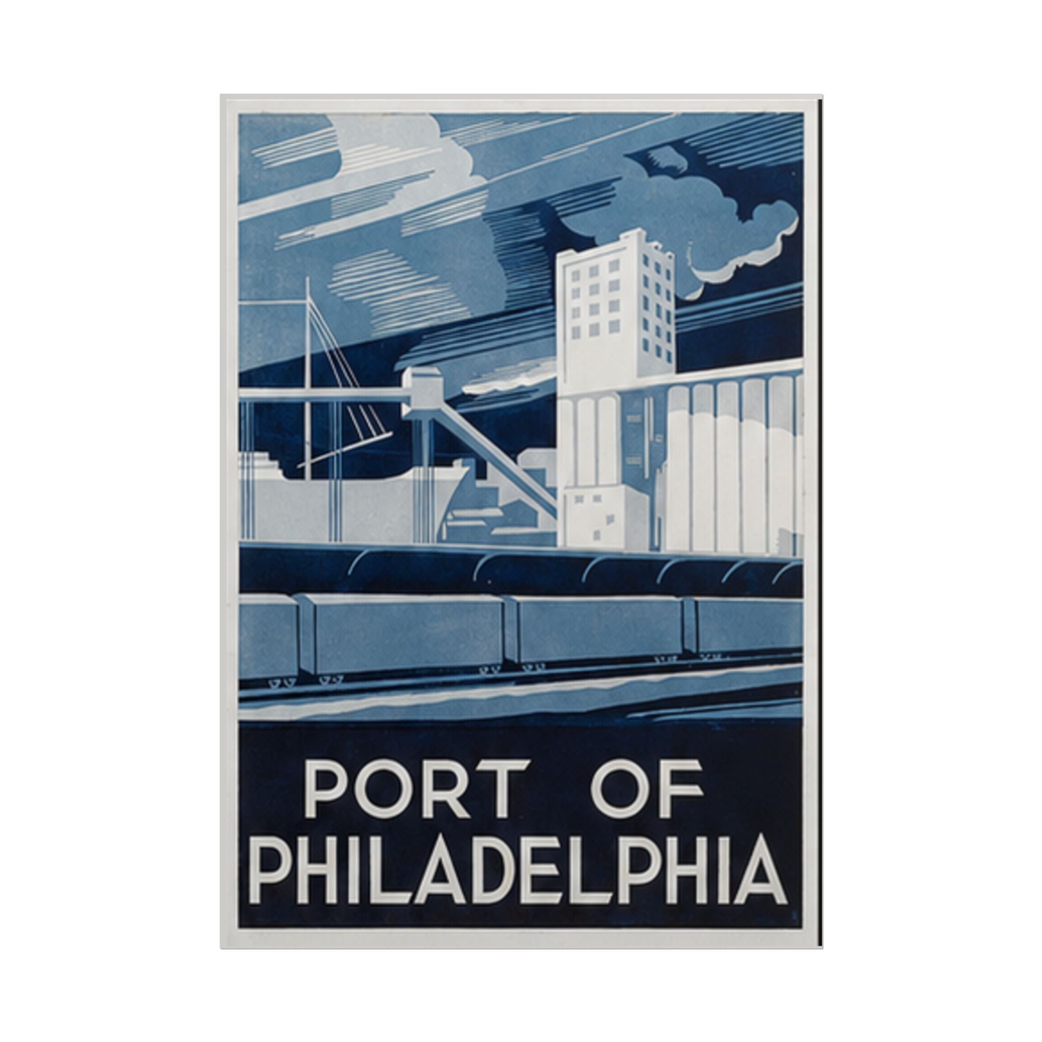 Port of Philadelphia WPA Vintage Poster