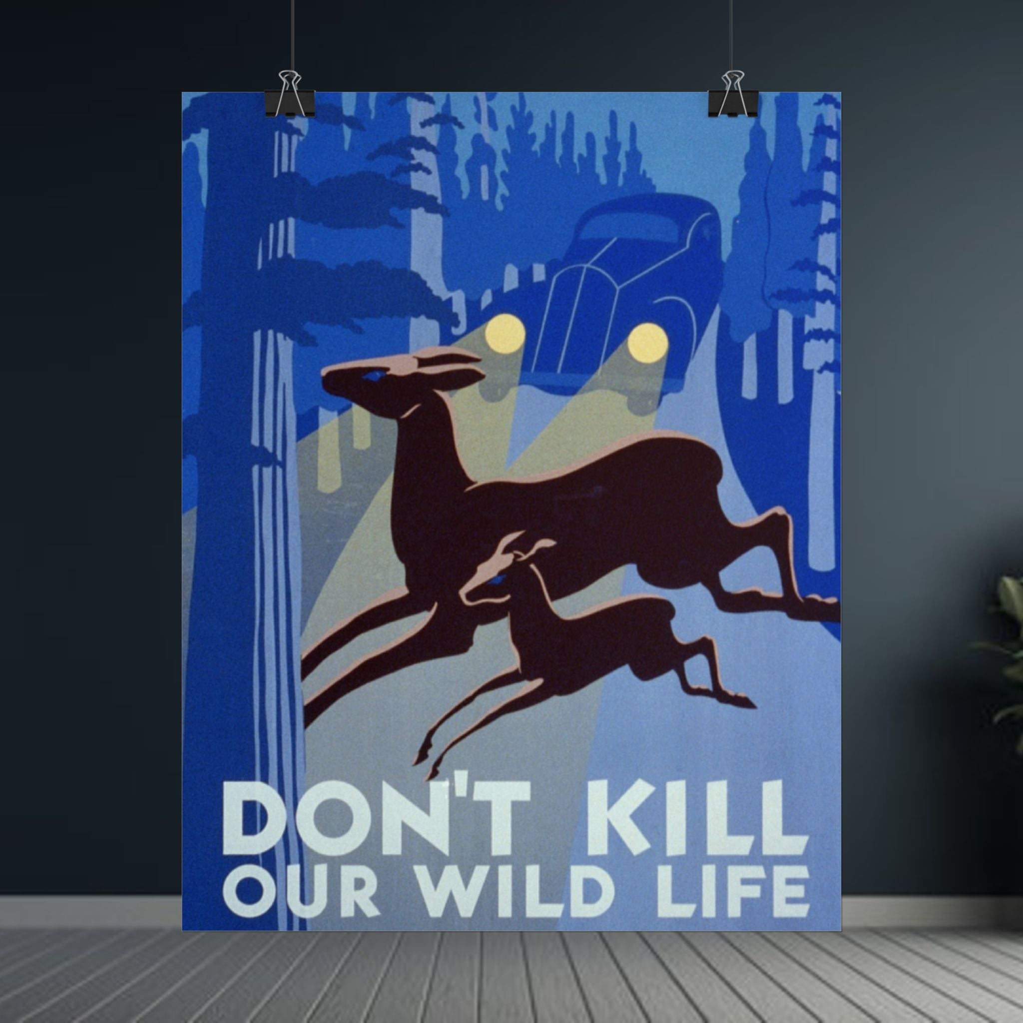 Don't Kill Our Wildlife 1940 Vintage WPA Poster