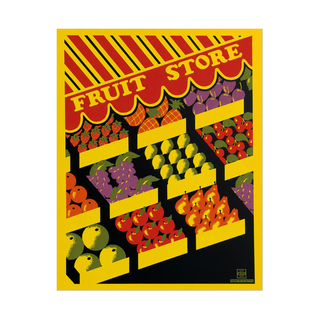 NYC Fruit Store 1938 WPA Vintage Poster