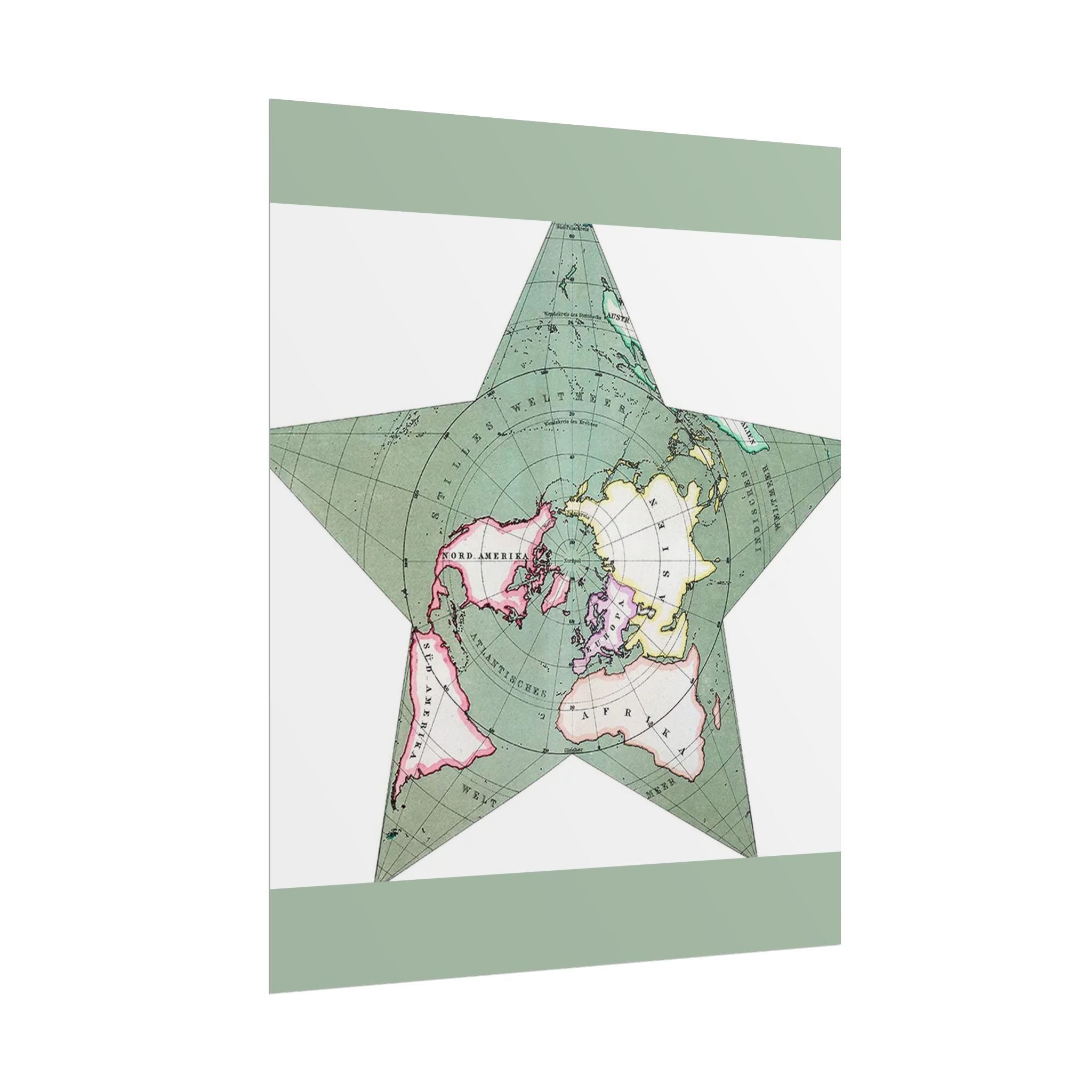 Berghaus Star Map 1880 Antique World Map