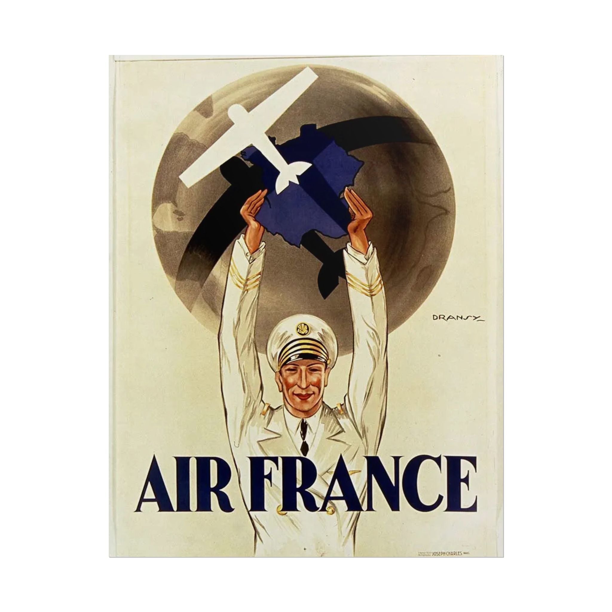 Air France 1933 Vintage Travel Poster