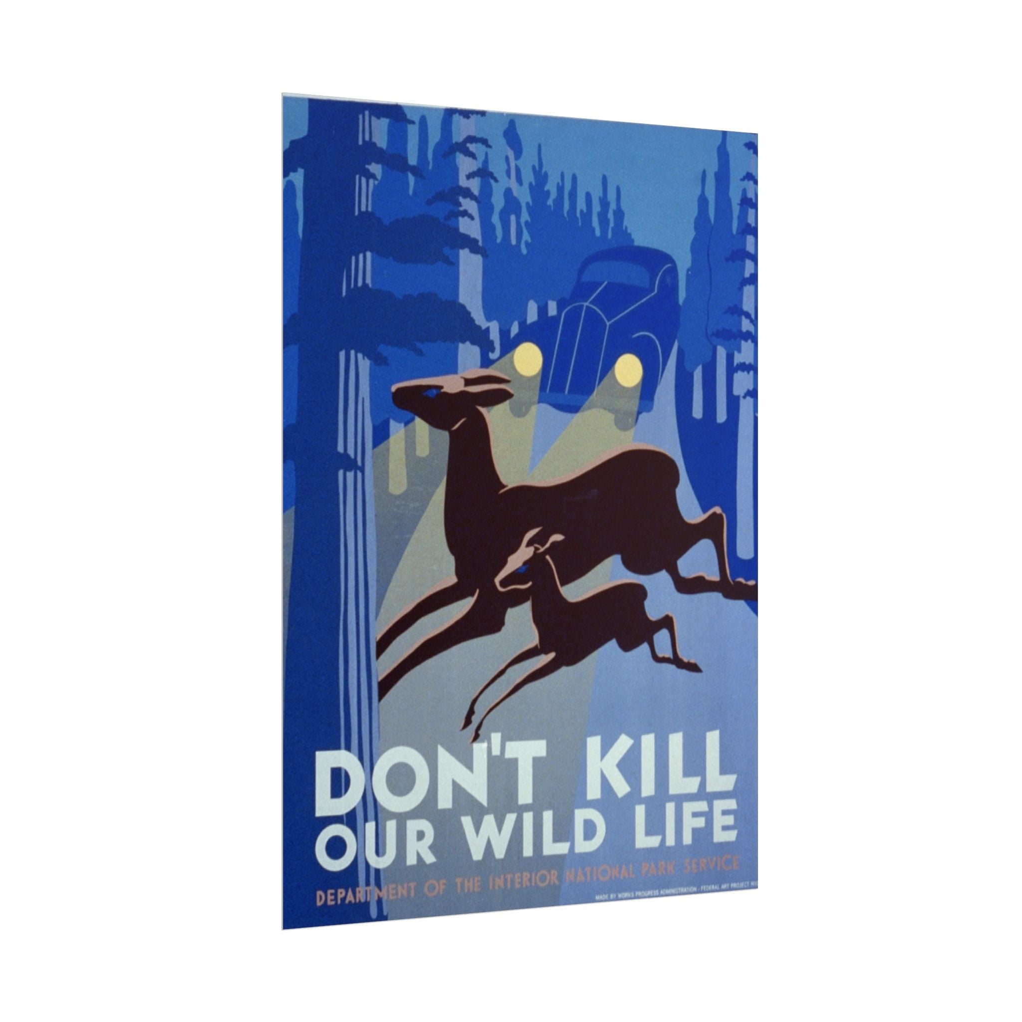 Don't Kill Our Wildlife 1940 Vintage WPA Poster
