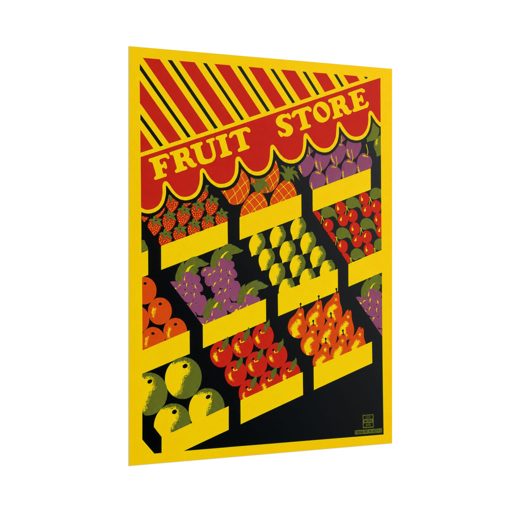 NYC Fruit Store 1938 WPA Vintage Poster