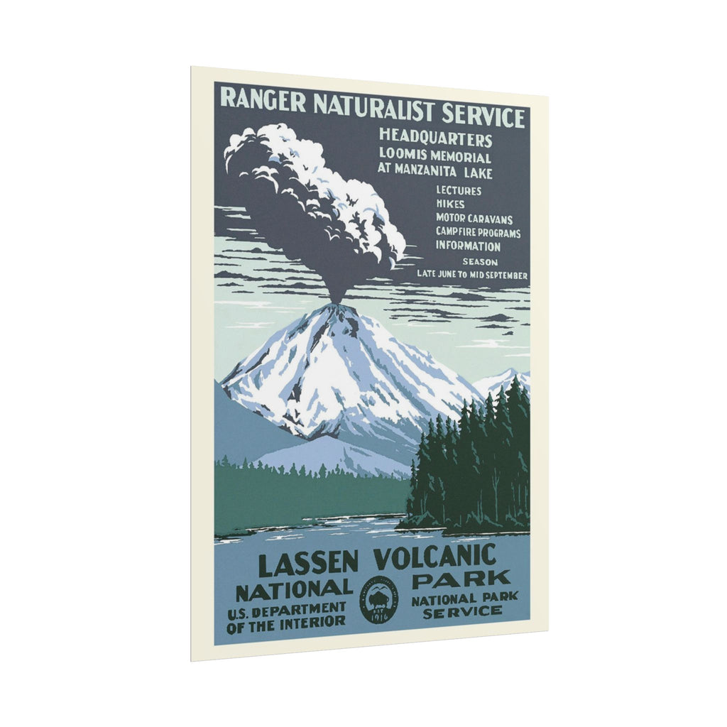 Lassen Volcanic National Park 1938 WPA Vintage Poster