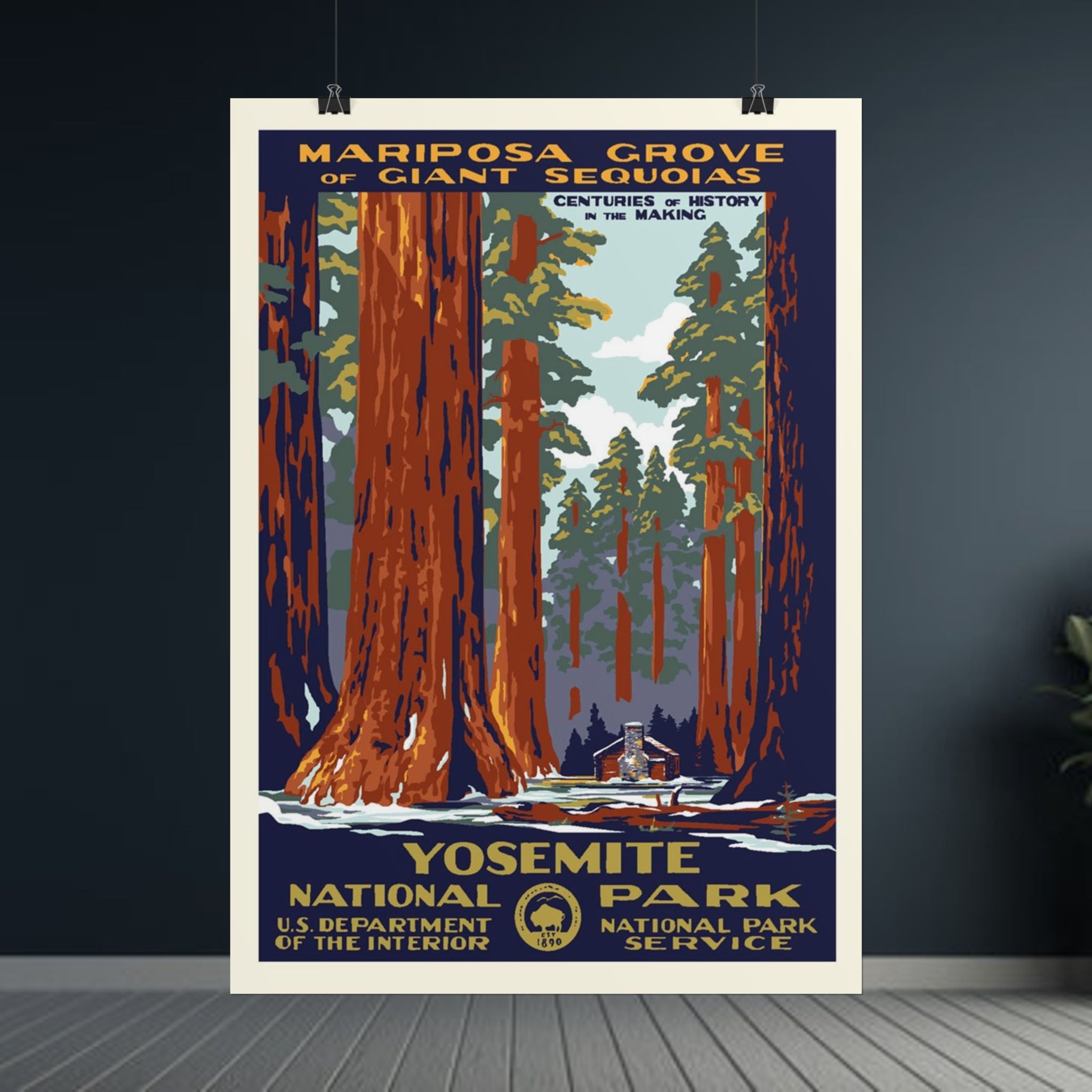 Yosemite National Park Vintage 1930s WPA Poster