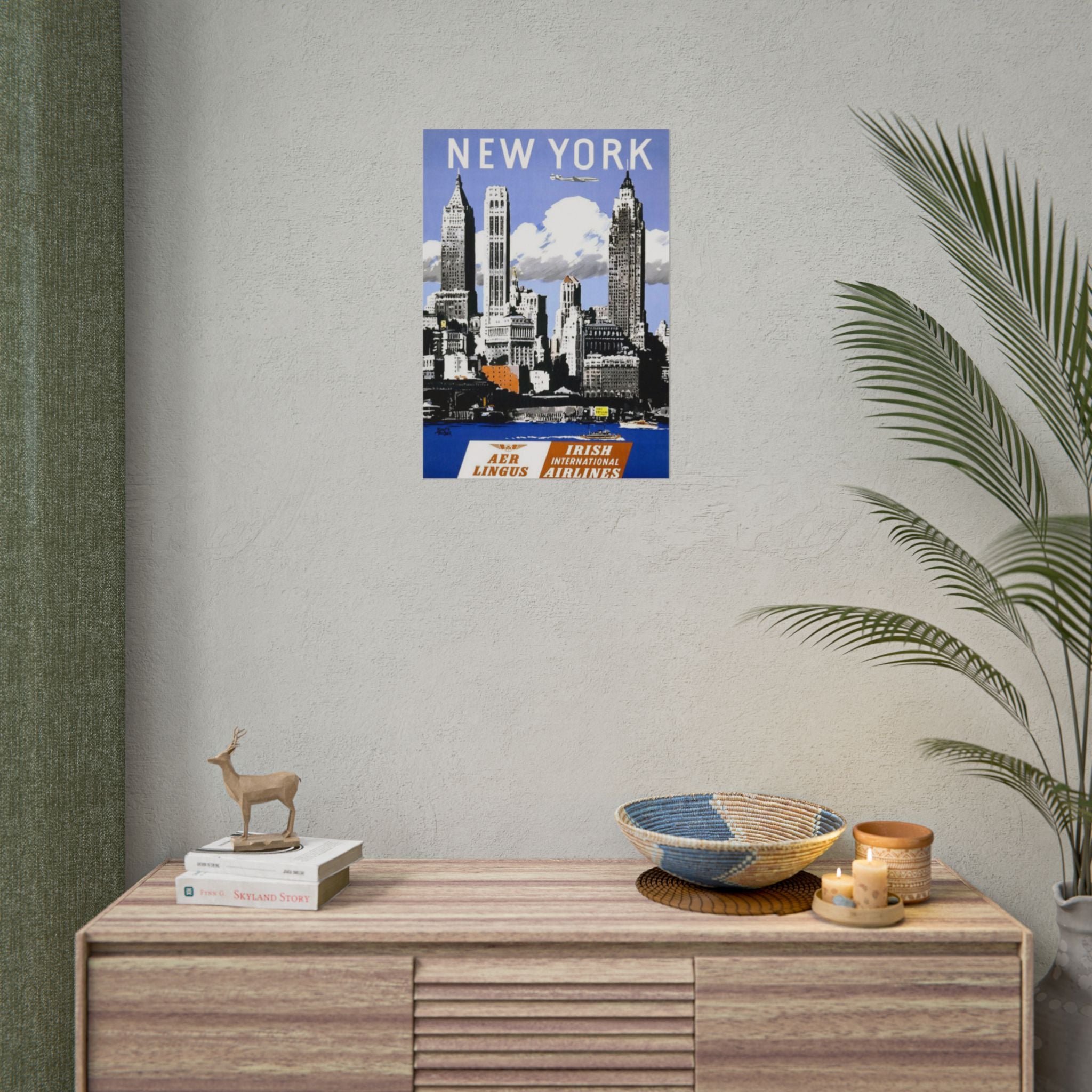 New York Vintage Aer Lingus Travel Poster