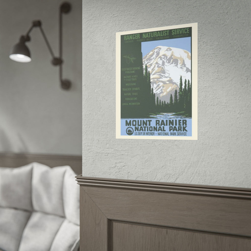 Mount Rainier National Park Vintage 1930s WPA Poster