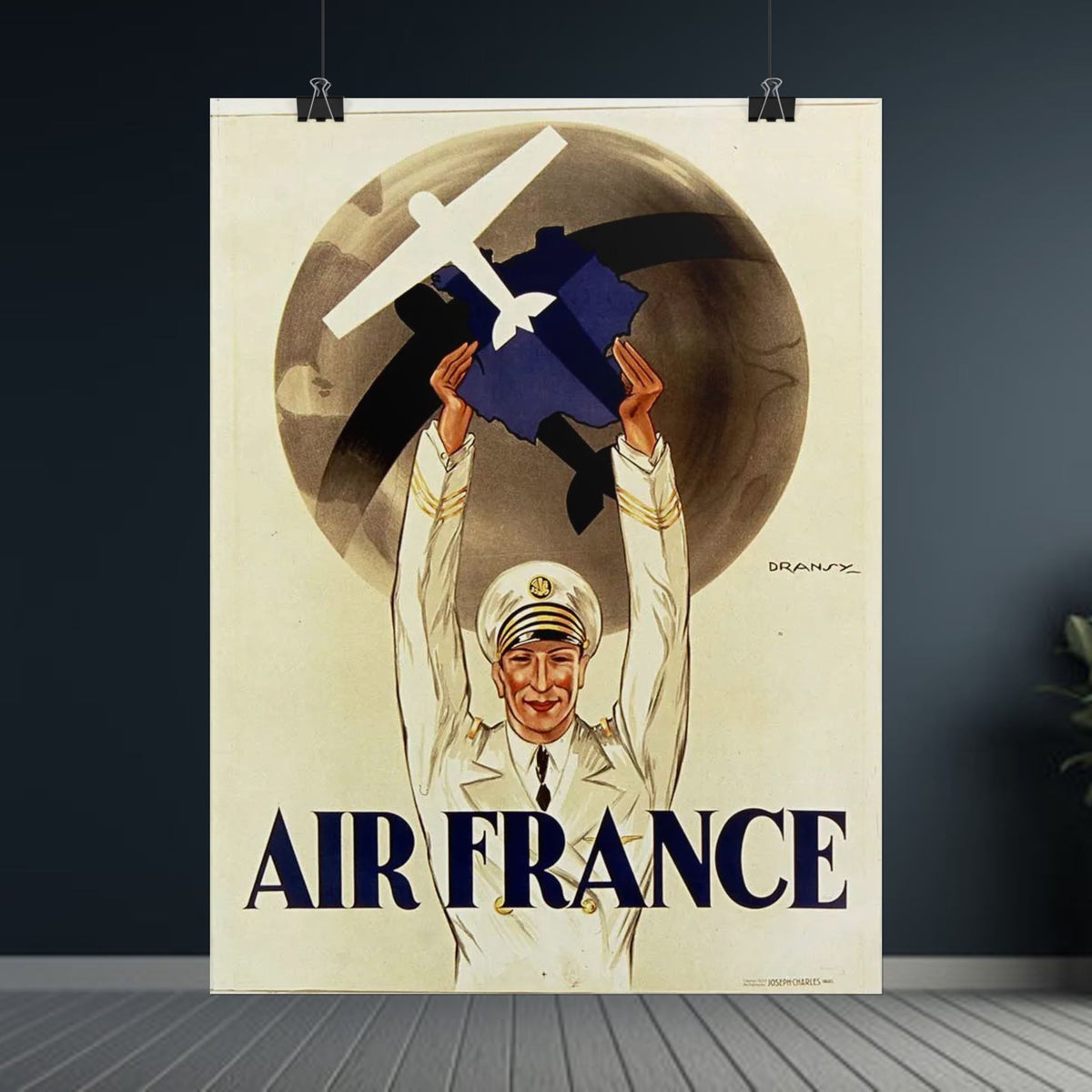 Air France 1933 Vintage Travel Poster
