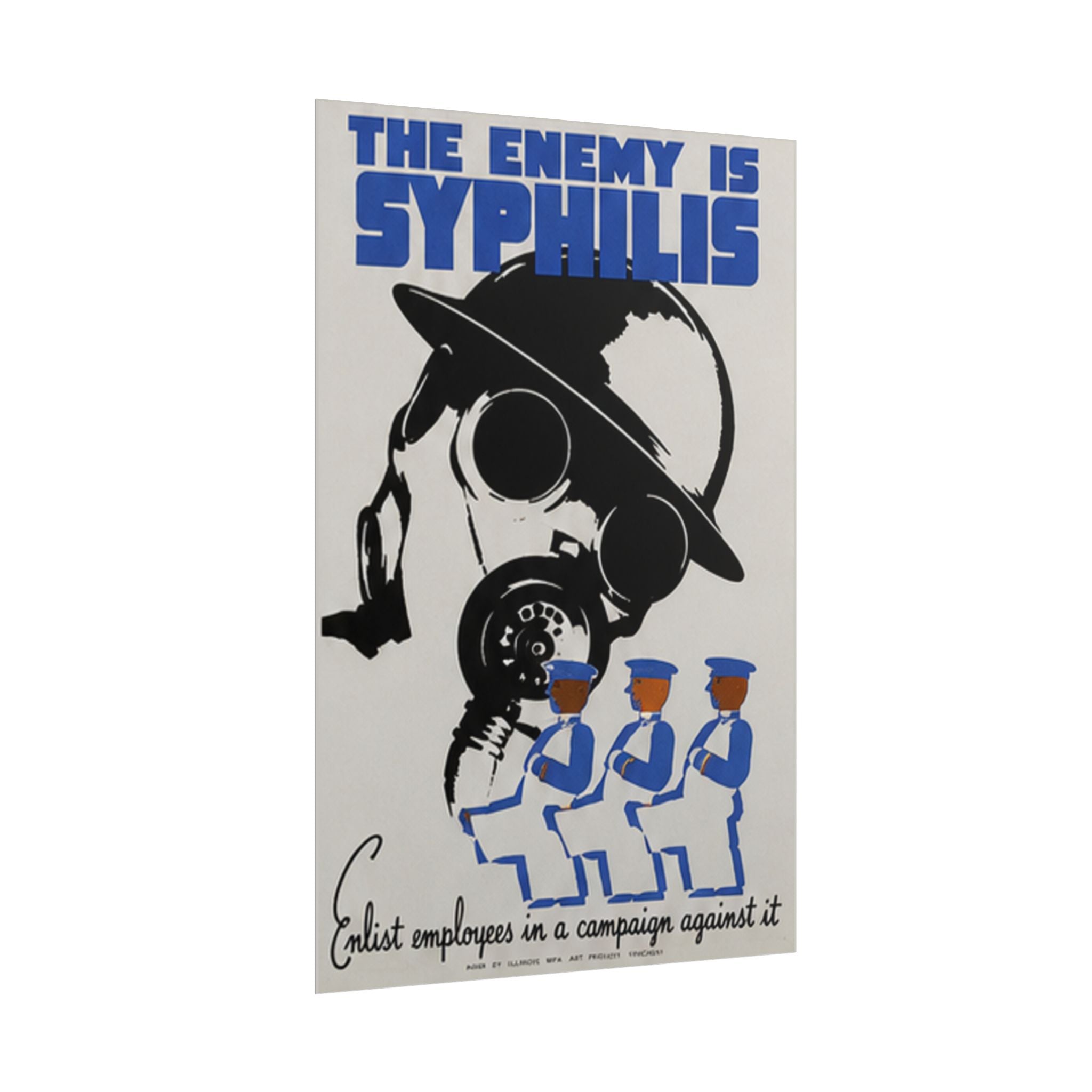 The Enemy is Syphilis Vintage 1930s WPA Public Health Poster