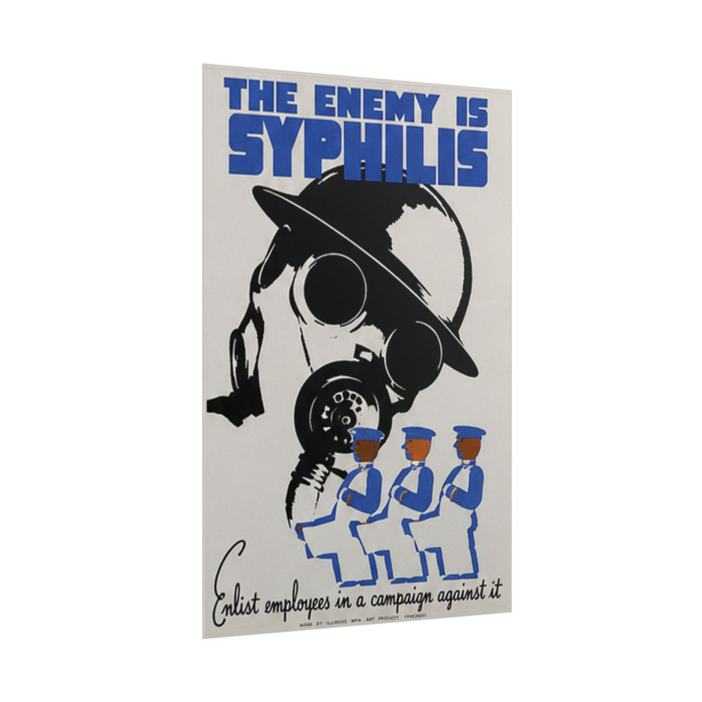 The Enemy is Syphilis Vintage 1930s WPA Public Health Poster