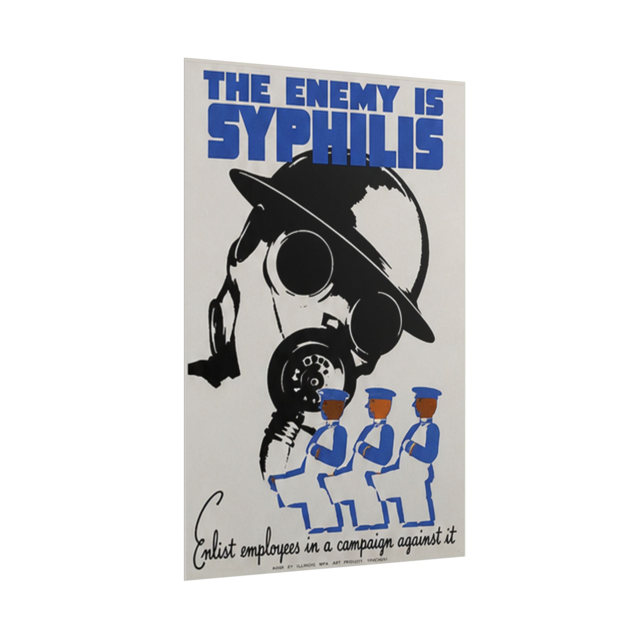 The Enemy is Syphilis Vintage 1930s WPA Public Health Poster