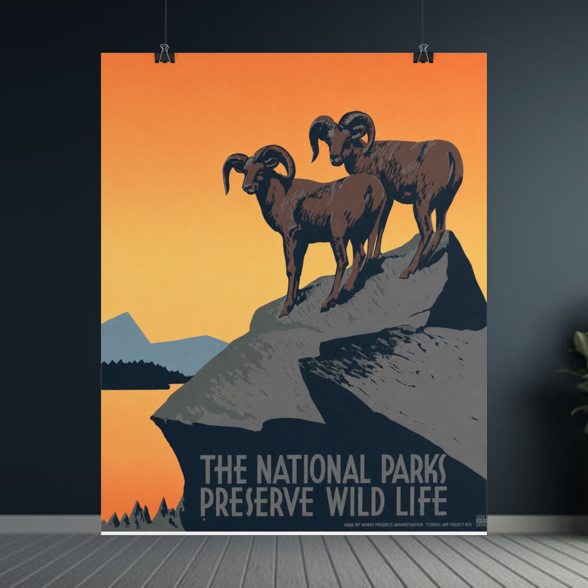 National Parks Preserve Wild Life 1939 Vintage WPA Poster