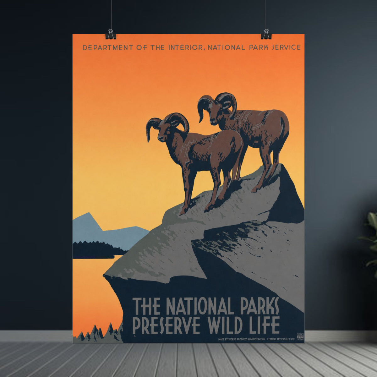 National Parks Preserve Wild Life 1939 Vintage WPA Poster