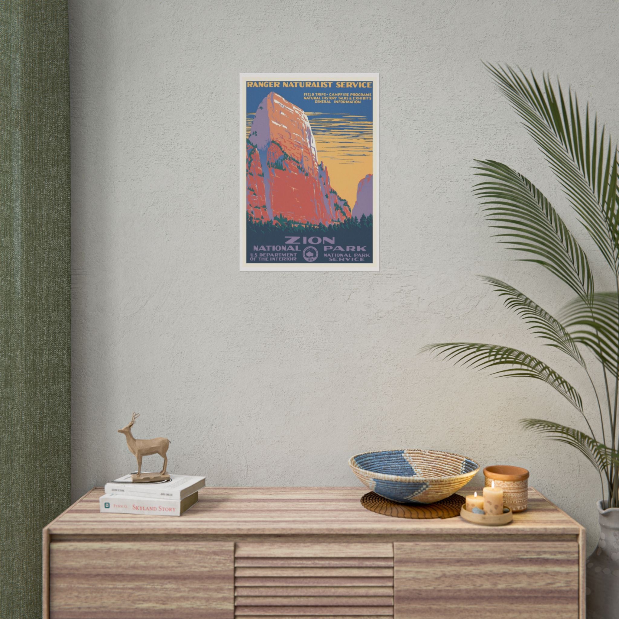 Zion National Park Vintage Travel Poster — Rolled Wall Poster