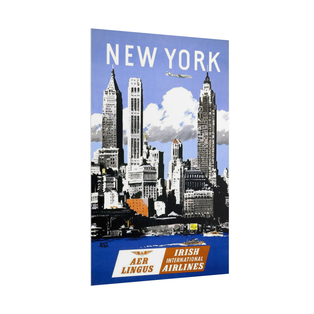 New York Vintage Aer Lingus Travel Poster