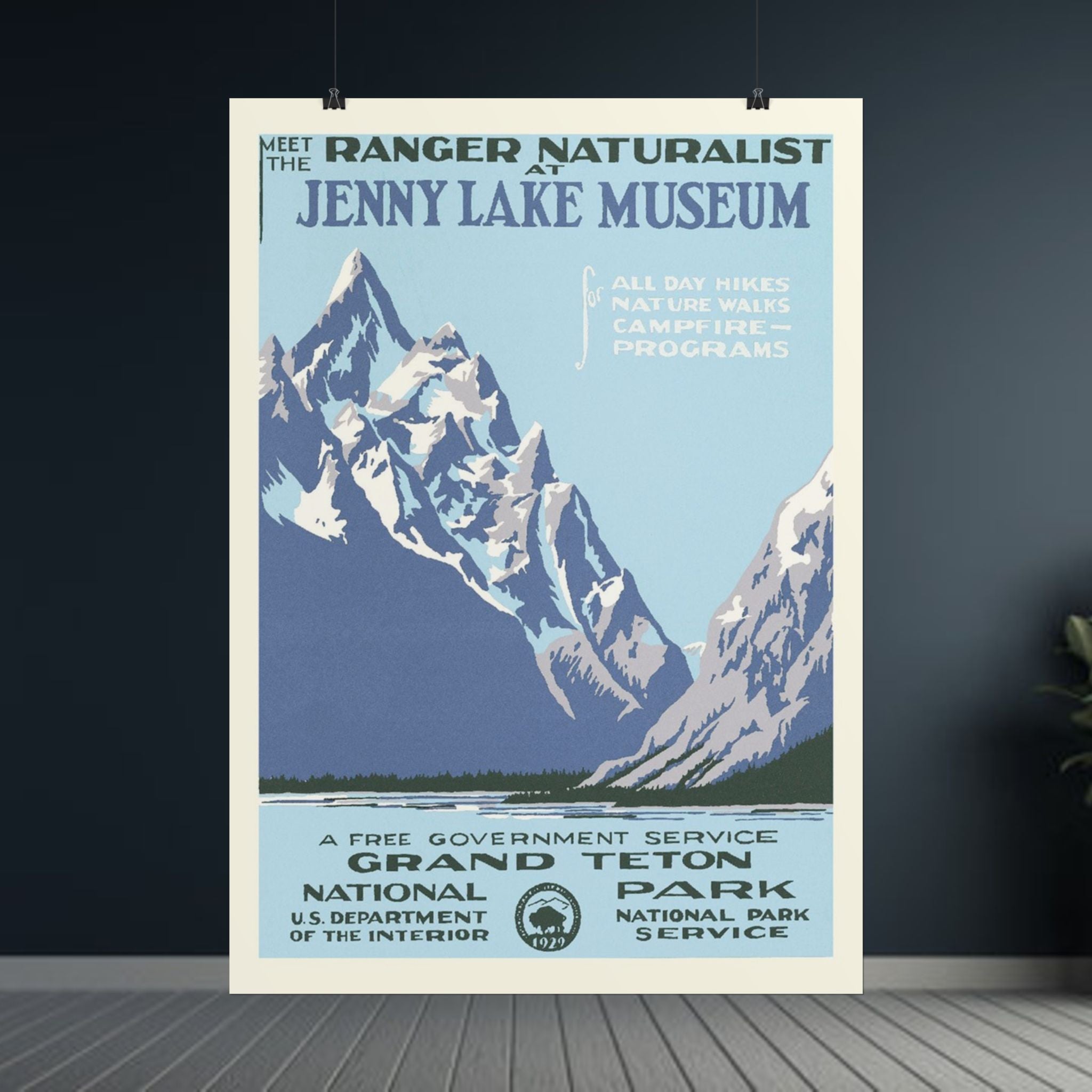 Grand Teton National Park 1938 Vintage WPA Poster