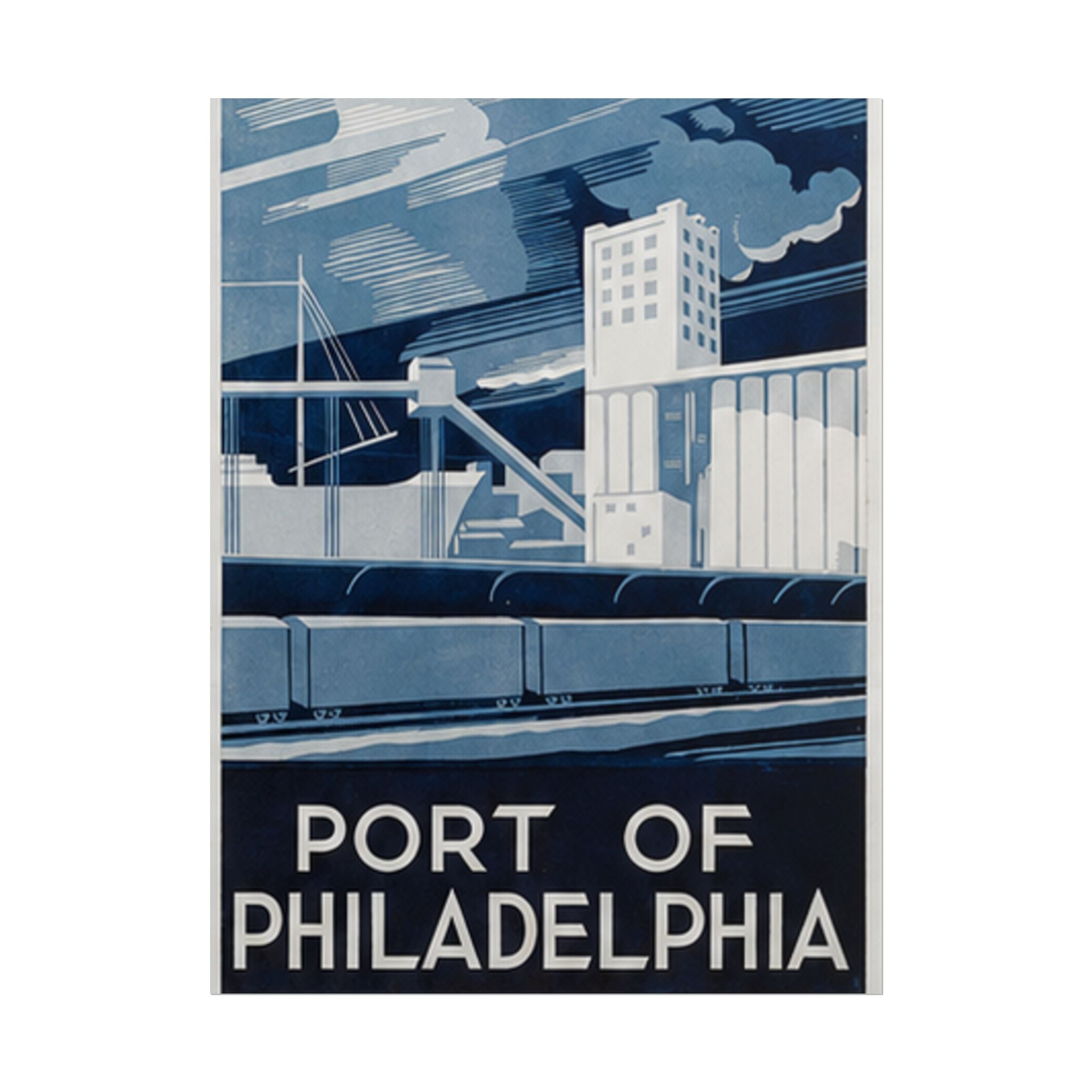 Port of Philadelphia WPA Vintage Poster