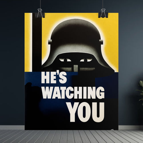 1942 WWII Vintage Anti-Espionage Propaganda Poster