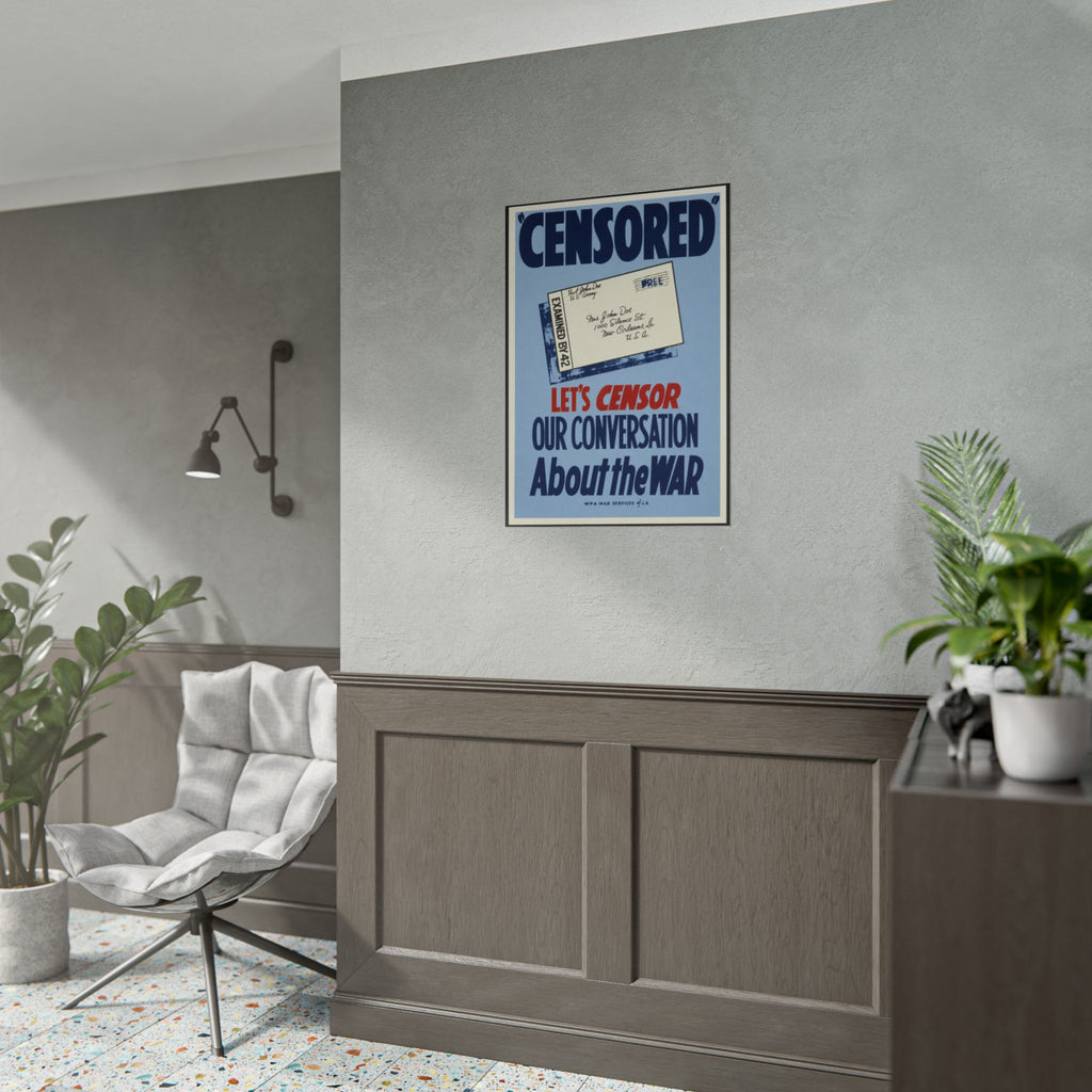 "Censored" WWII Home Front Vintage Poster