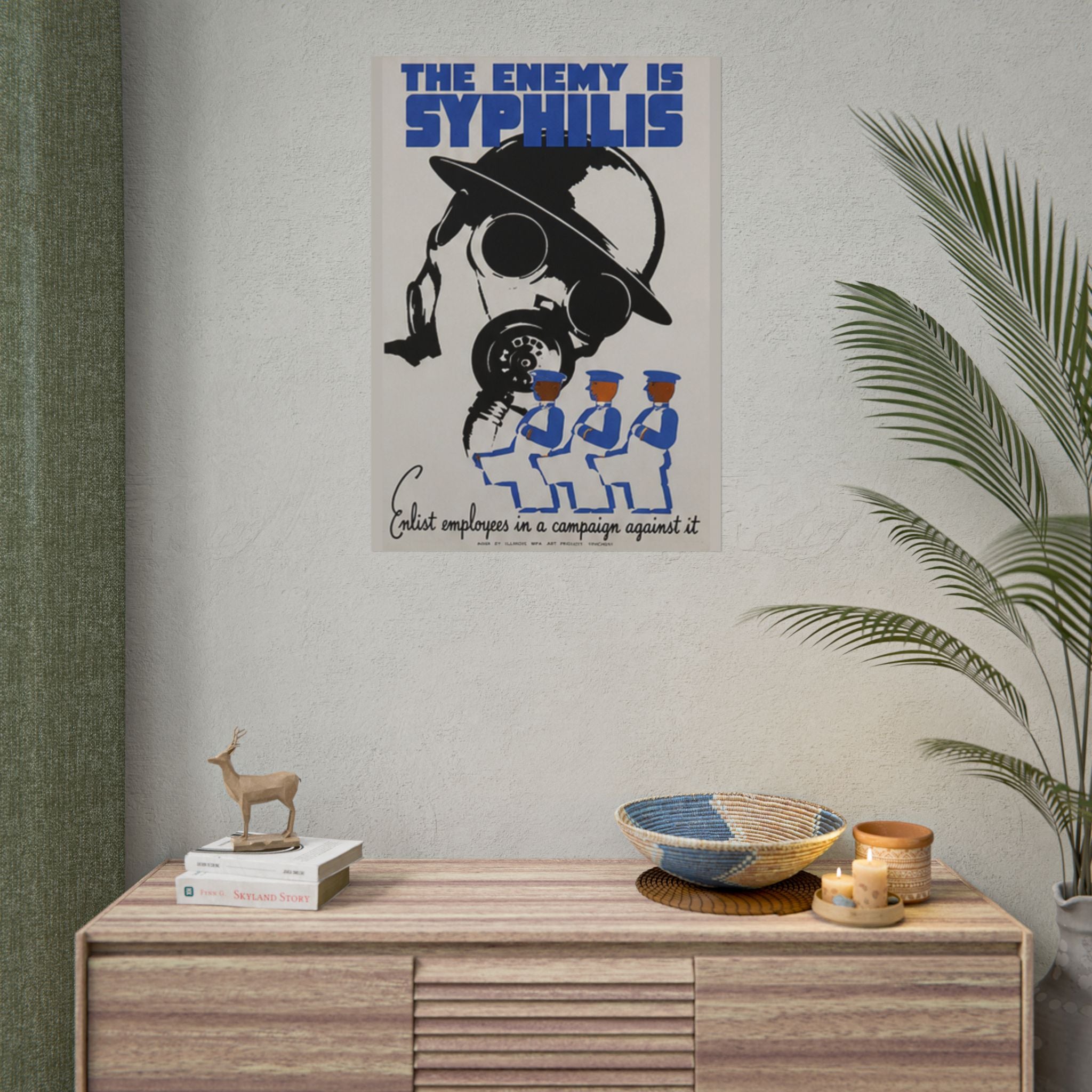 The Enemy is Syphilis Vintage 1930s WPA Public Health Poster
