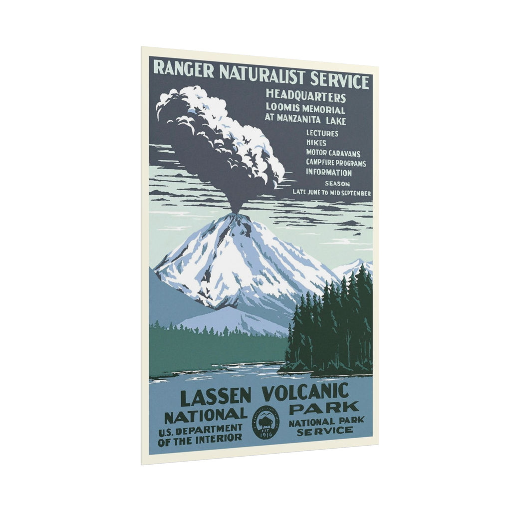 Lassen Volcanic National Park 1938 WPA Vintage Poster