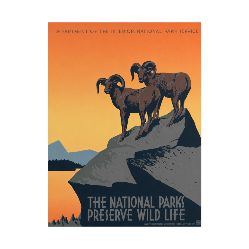 National Parks Preserve Wild Life 1939 Vintage WPA Poster