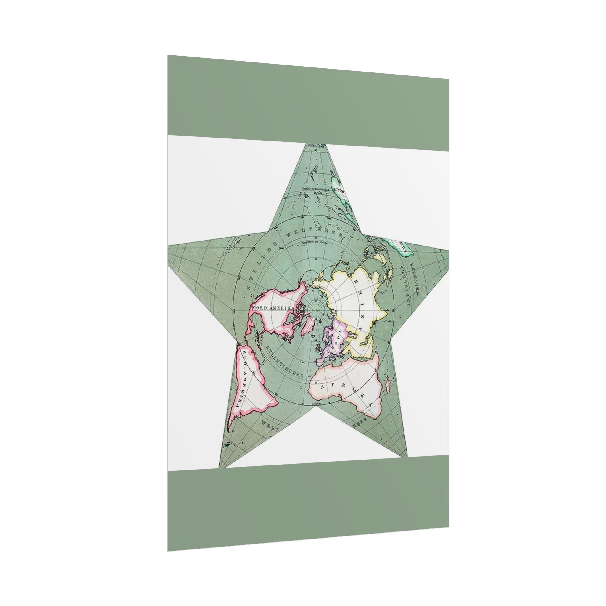 Berghaus Star Map 1880 Antique World Map