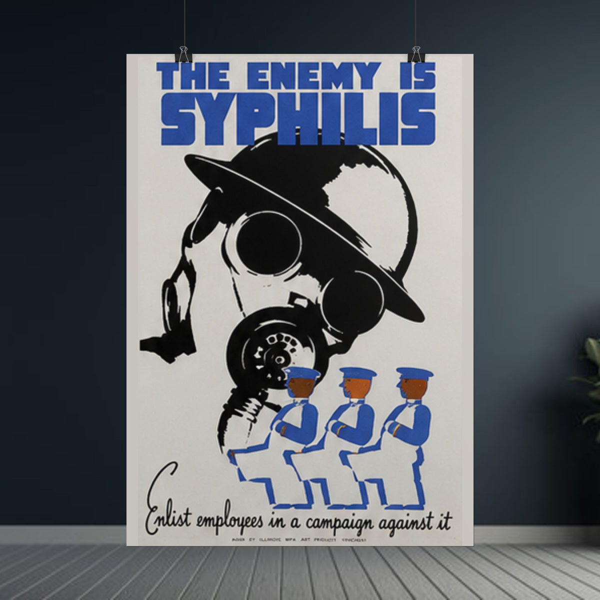 The Enemy is Syphilis Vintage 1930s WPA Public Health Poster