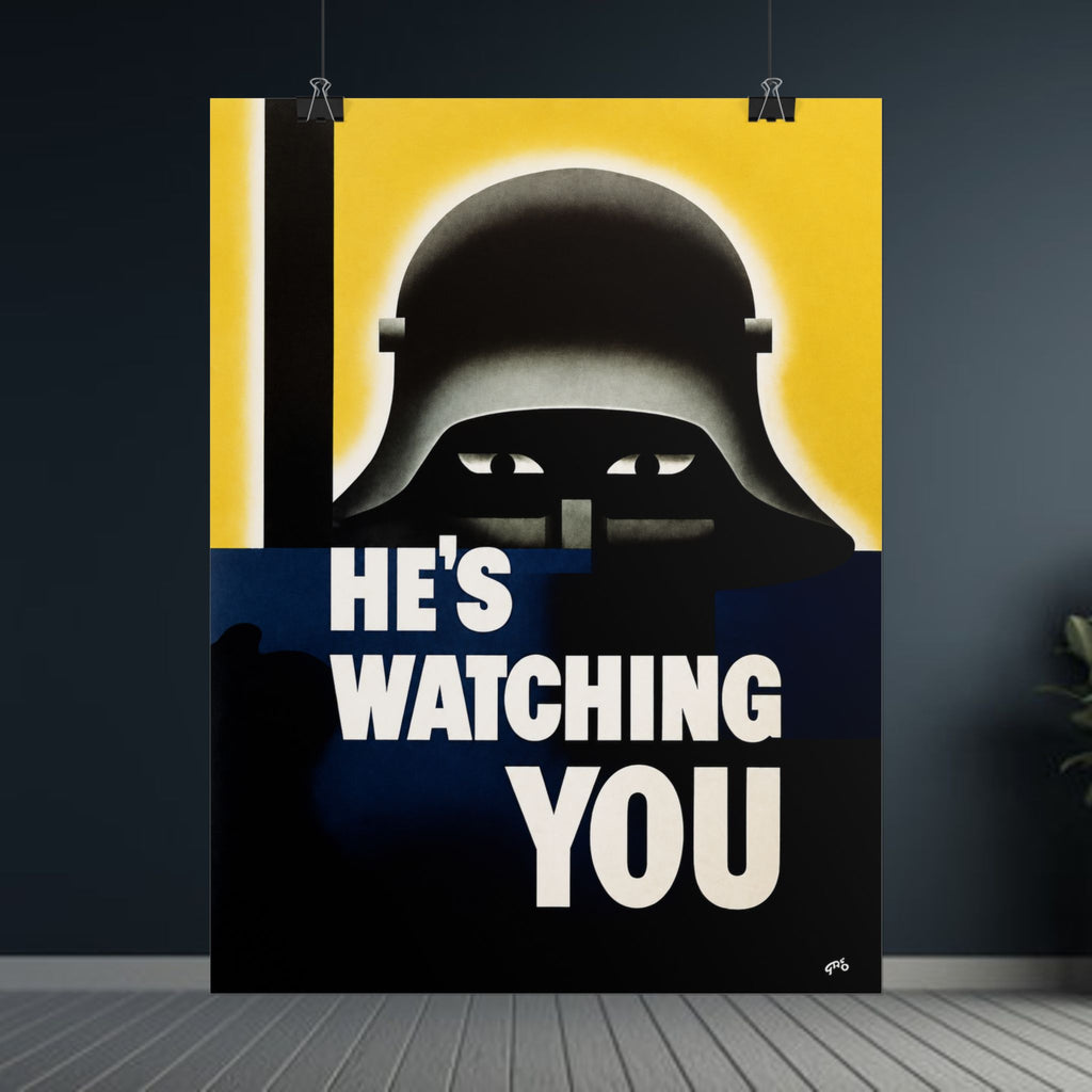 1942 WWII Vintage Anti-Espionage Propaganda Poster