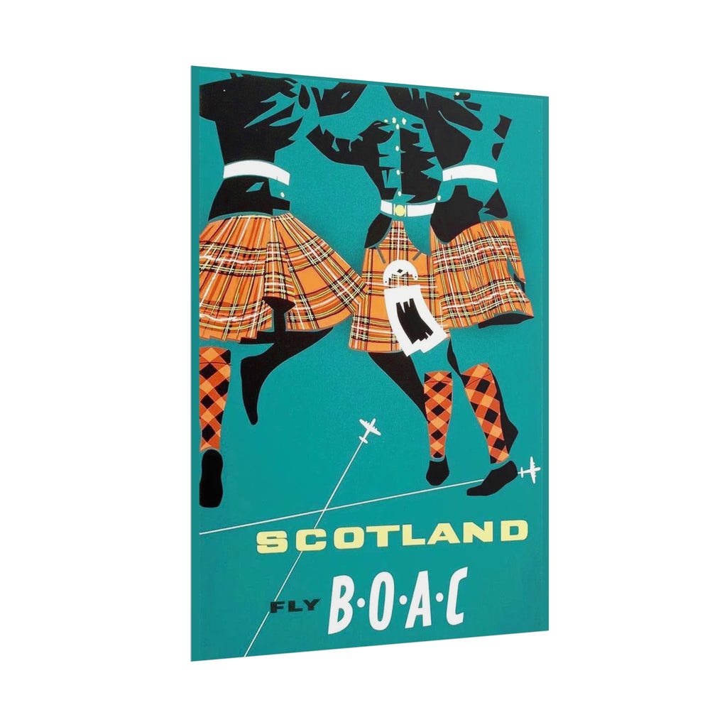 Scotland Kilt Dancers AirlineTravel Poster