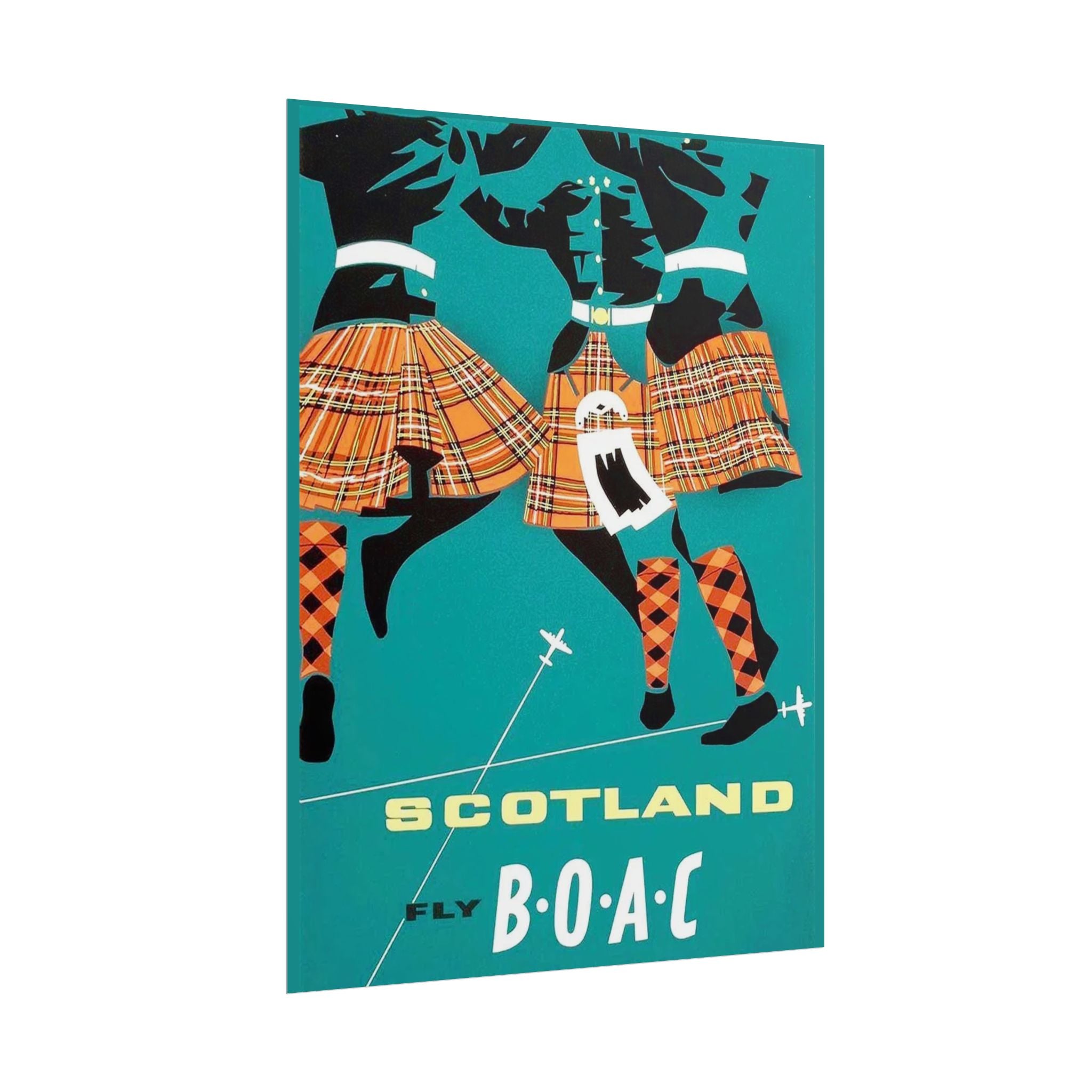 Scotland Kilt Dancers AirlineTravel Poster