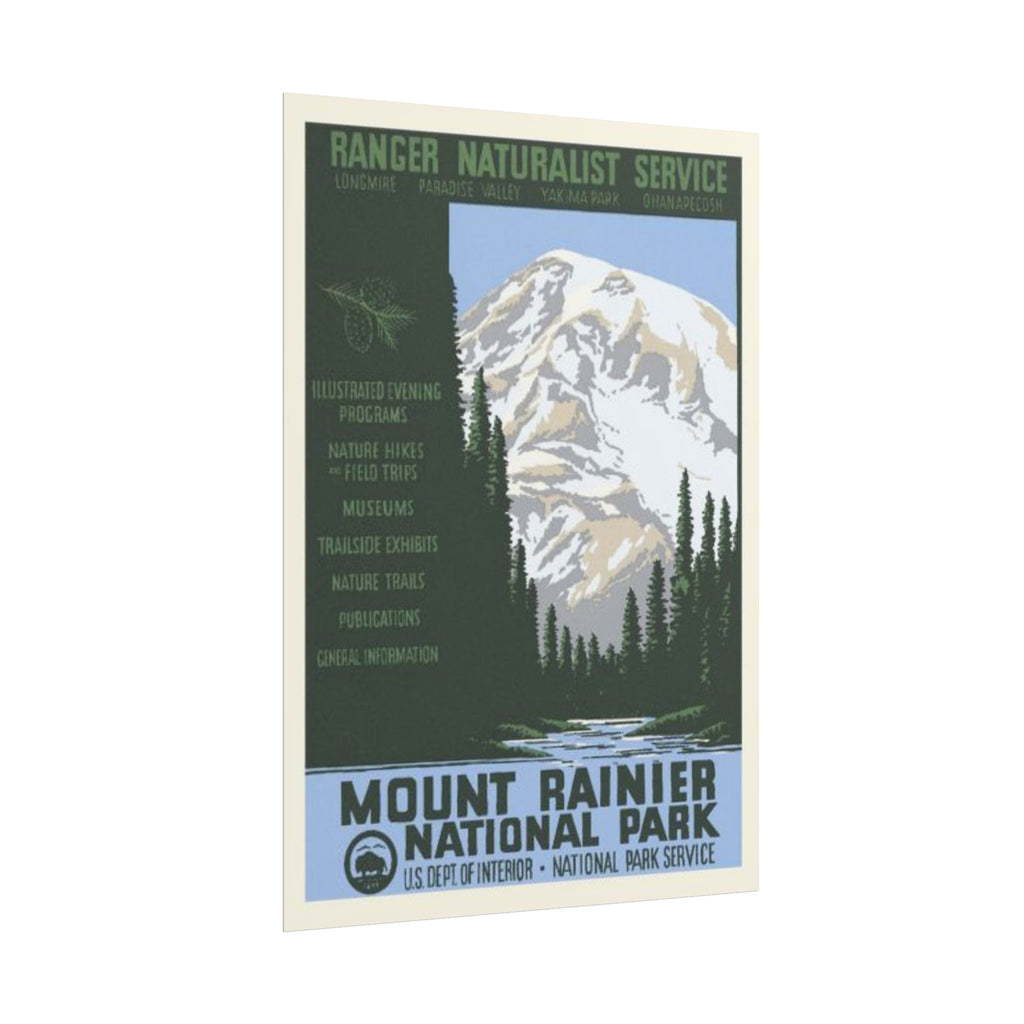 Mount Rainier National Park Vintage 1930s WPA Poster