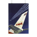 TWA Star Stream Jet Antique Mid-Century Aviation Poster