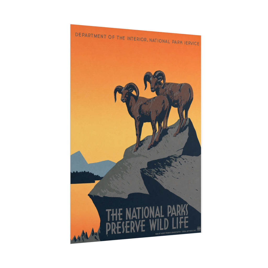 National Parks Preserve Wild Life 1939 Vintage WPA Poster