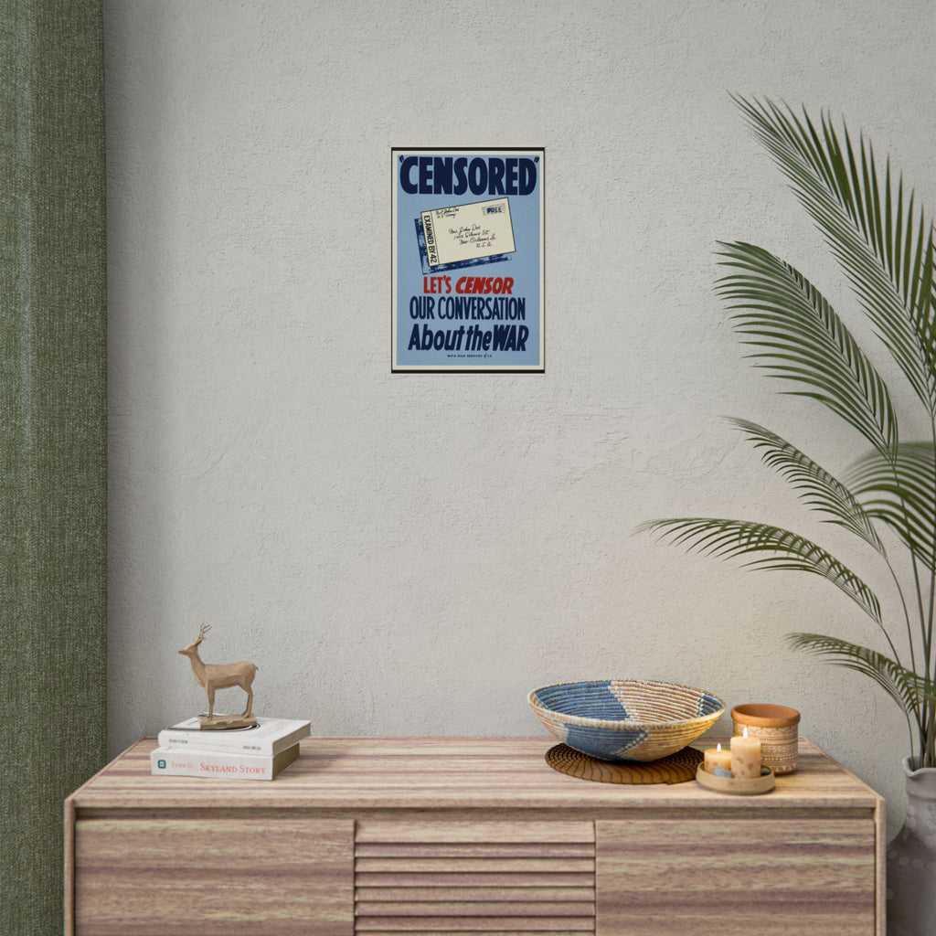 "Censored" WWII Home Front Vintage Poster