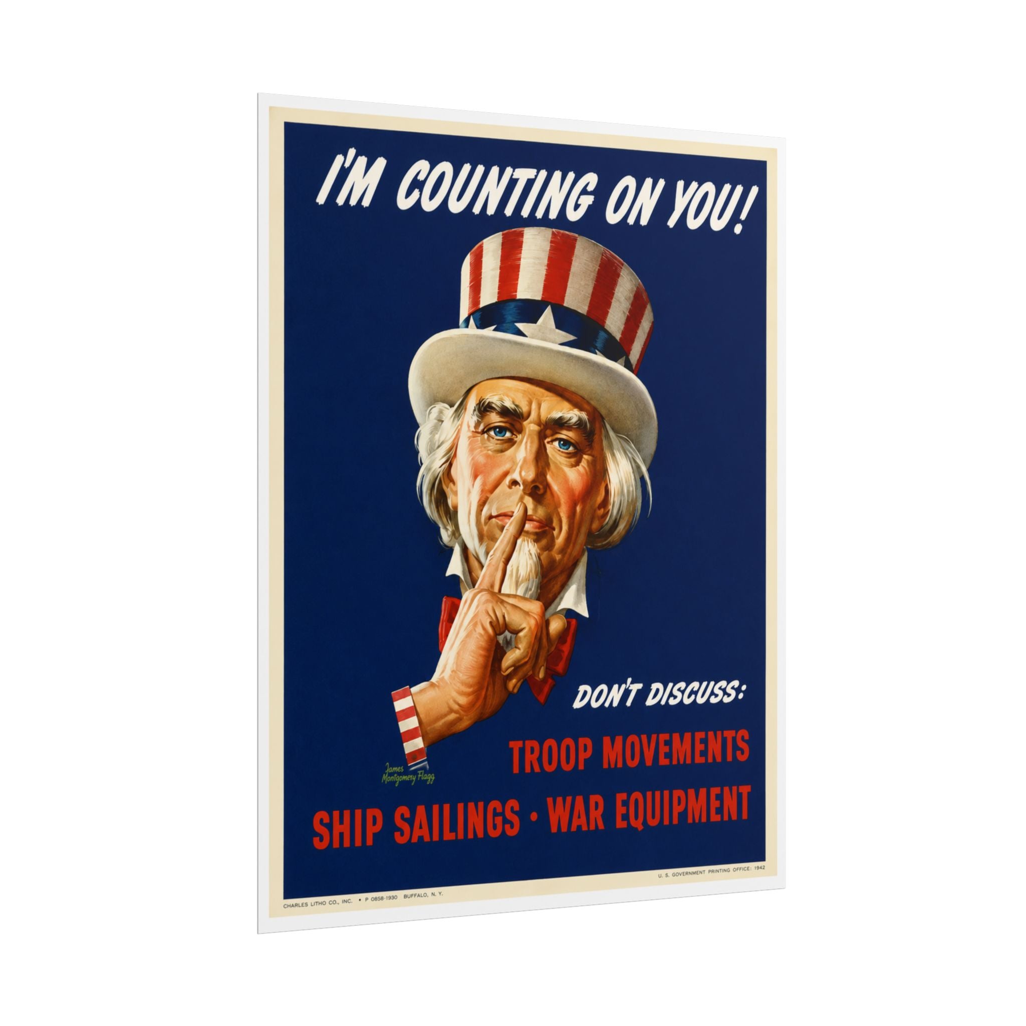 1943 Uncle Sam WWII Recruitment Poster