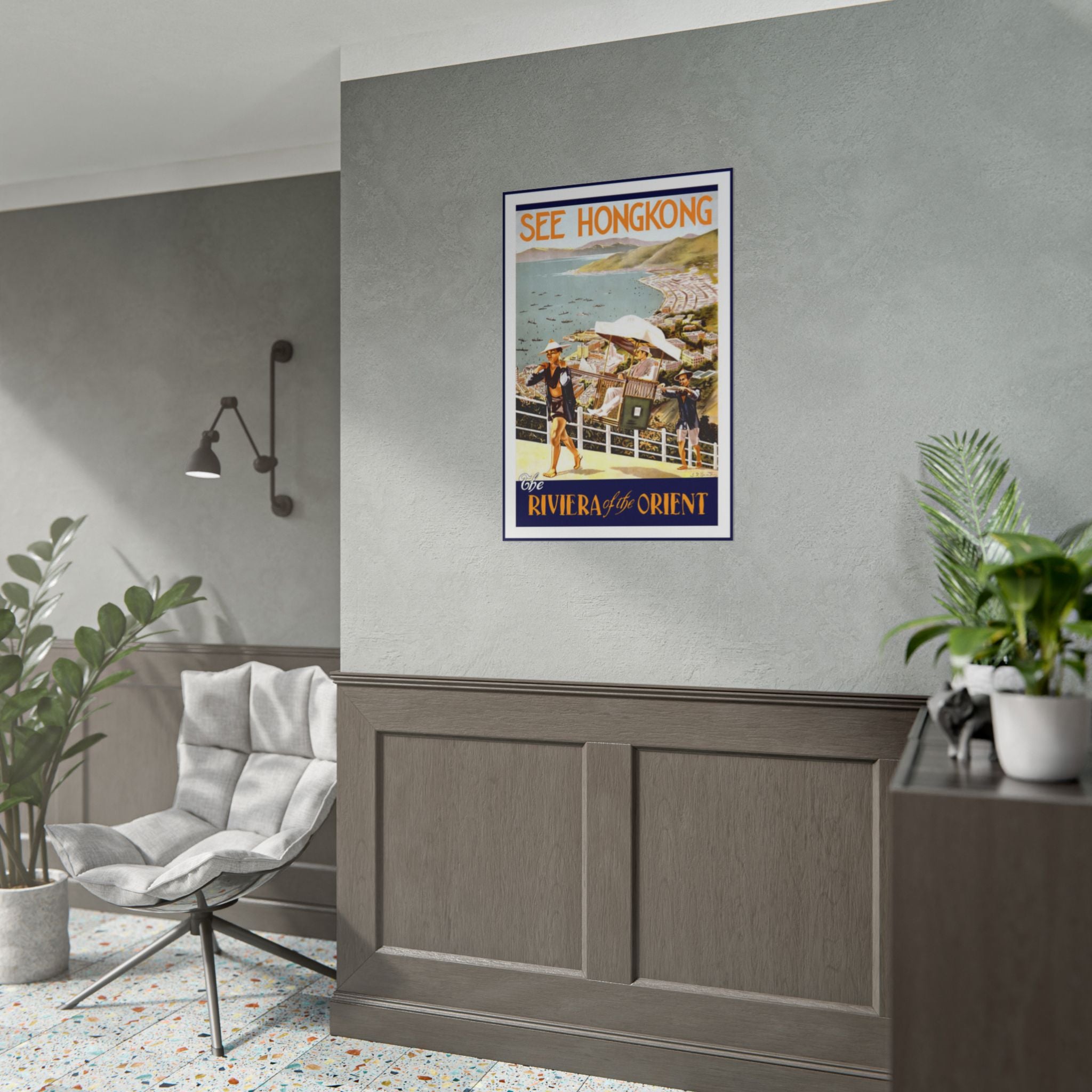 Hong Kong 1935 Vintage Travel Poster