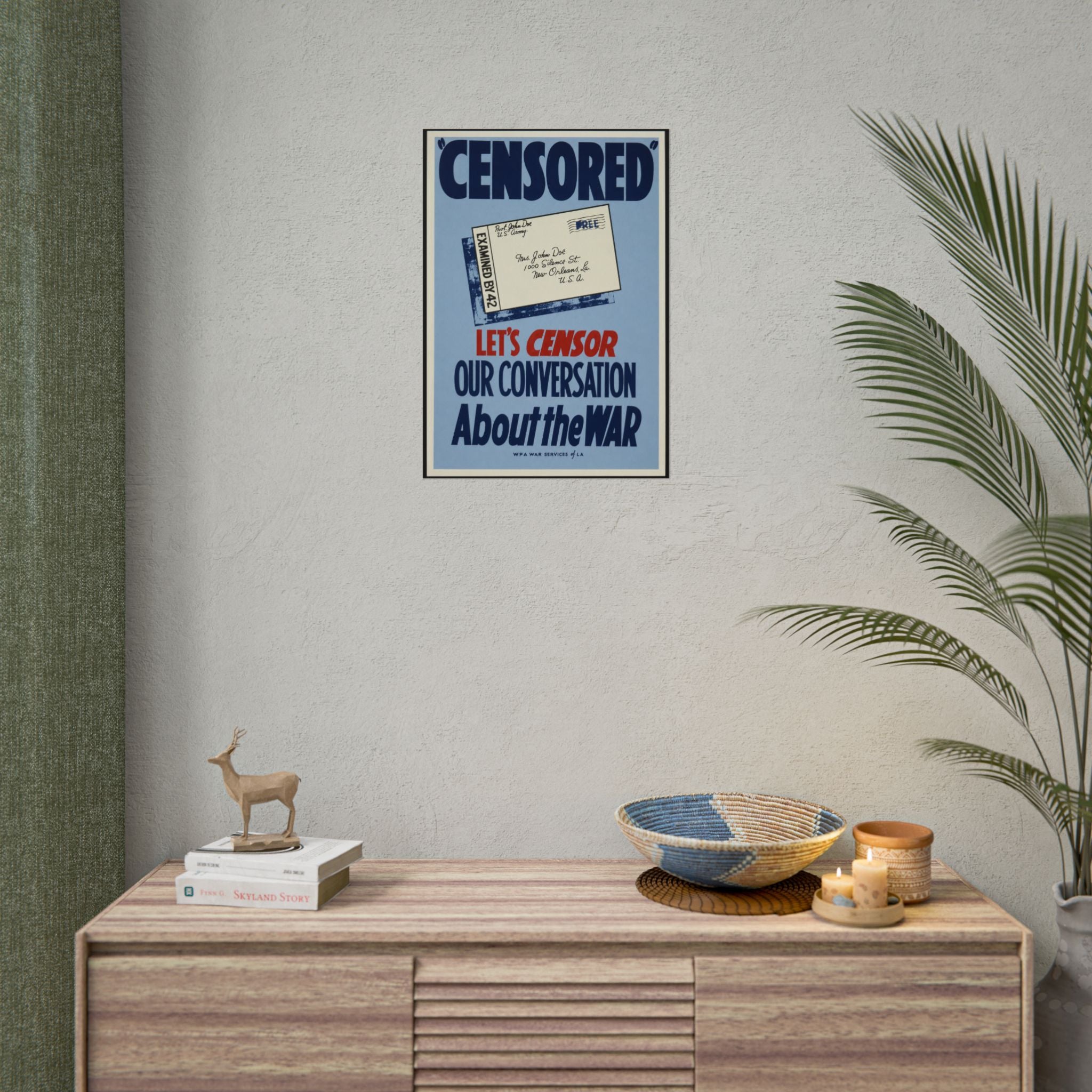 "Censored" WWII Home Front Vintage Poster