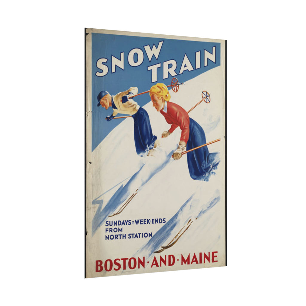 Boston and Maine 1930s Vintage Ski Poster