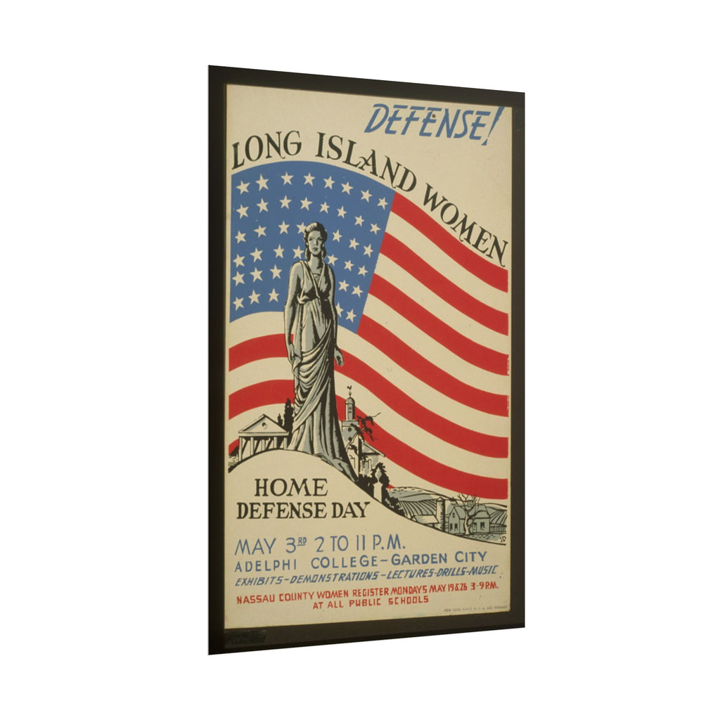 Long Island Women Home Defense Day 1941 Vintage WPA Poster