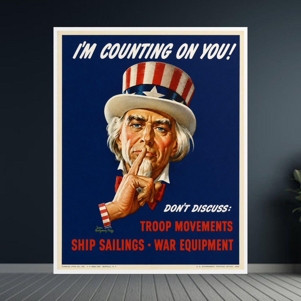 1943 Uncle Sam WWII Recruitment Poster