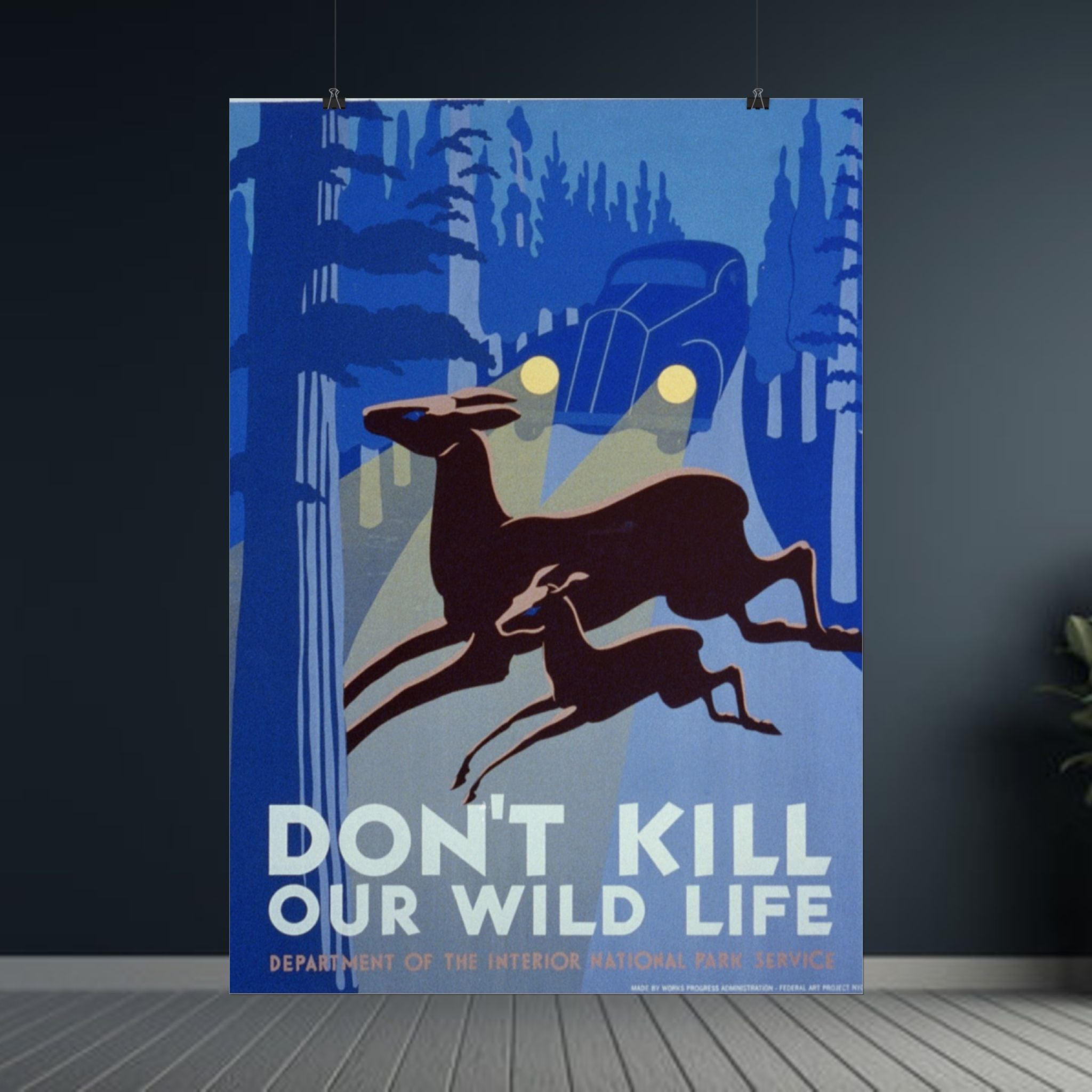 Don't Kill Our Wildlife 1940 Vintage WPA Poster