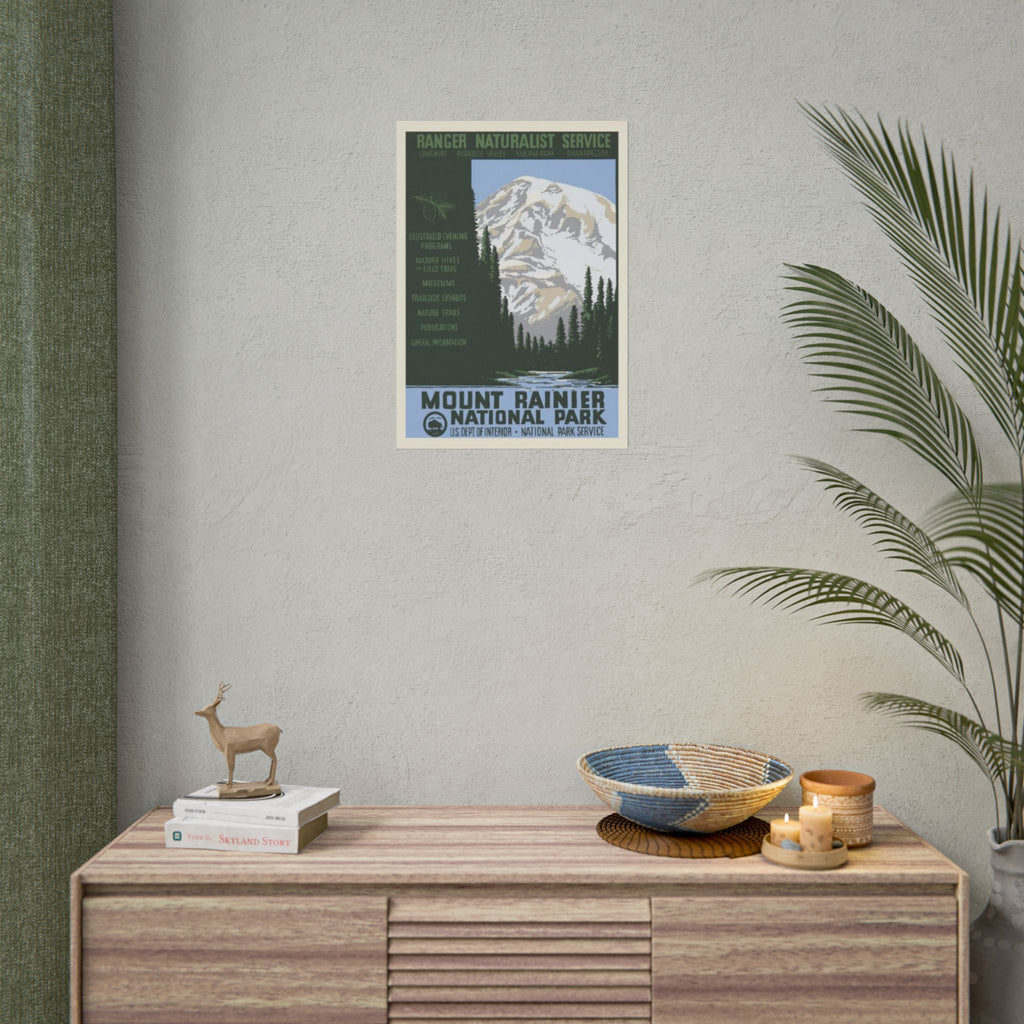 Mount Rainier National Park Vintage 1930s WPA Poster