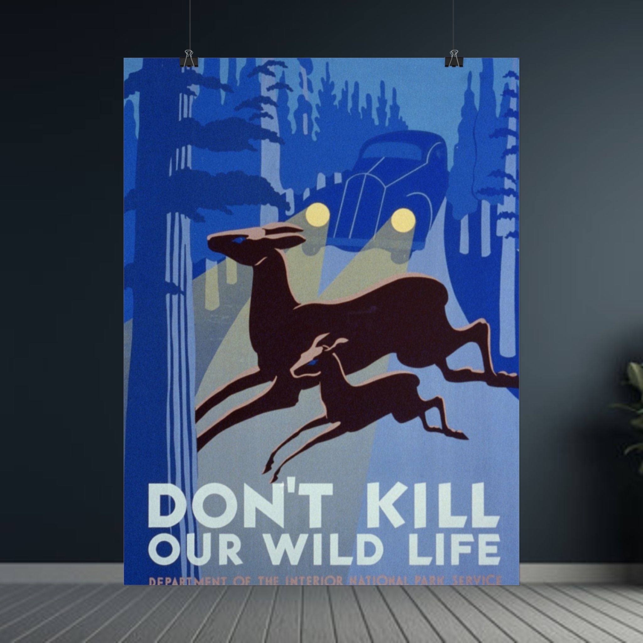 Don't Kill Our Wildlife 1940 Vintage WPA Poster